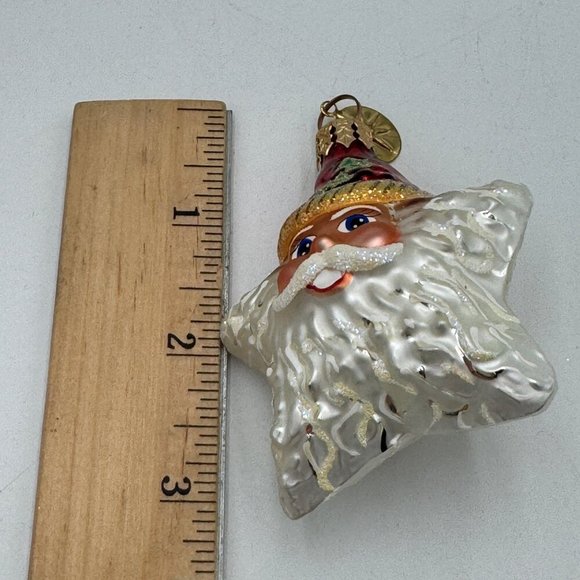 RED Christopher Radko Shine On Santa Star Glass Christmas Ornament Lil Gem Santa - Picture 6 of 9